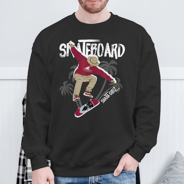 Retro Vintage Santa Cruz Boy Skateboarding Streetwear Sweatshirt Gifts for Old Men