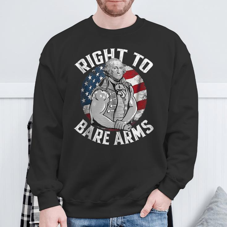 Right To Bare Arms 4Th Of July Gym George Washington Sweatshirt Gifts for Old Men