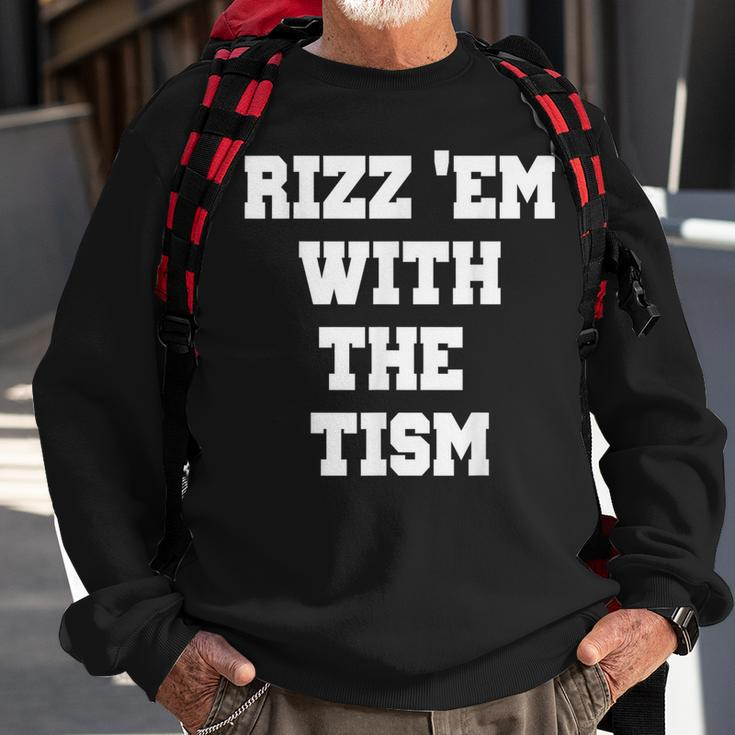 Rizz 'Em With The 'Tism Thanksgiving Sweatshirt Gifts for Old Men