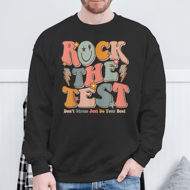 Rock The Test Testing Day Don't Stress Do Your Best Test Day Sweatshirt Gifts for Old Men