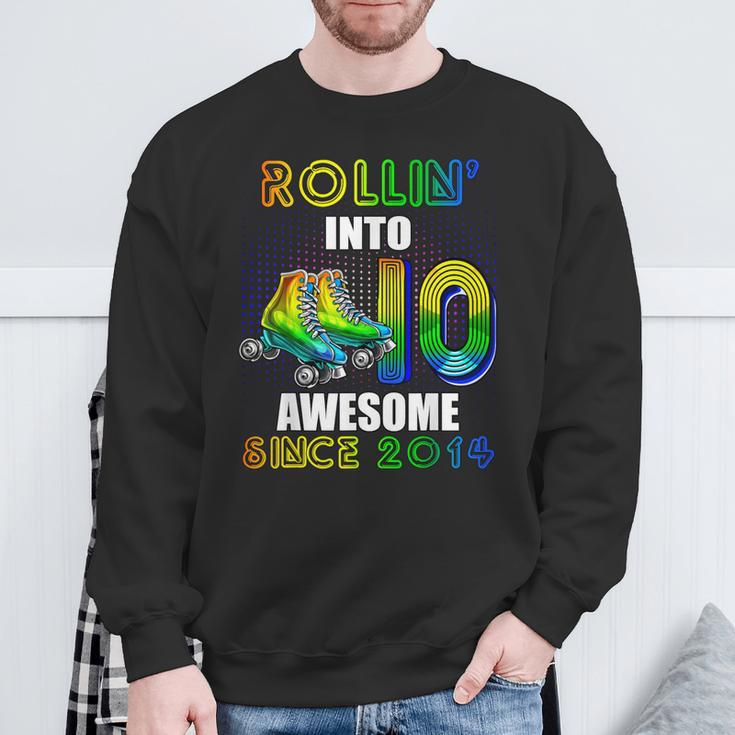 Roller Skating 10Th Birthday Boys Rollin 10 Awesome 2014 Sweatshirt Gifts for Old Men