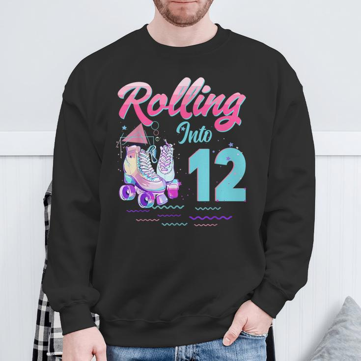 Rolling Into 12 Years Roller Skates Skating For Girls Sweatshirt Gifts for Old Men