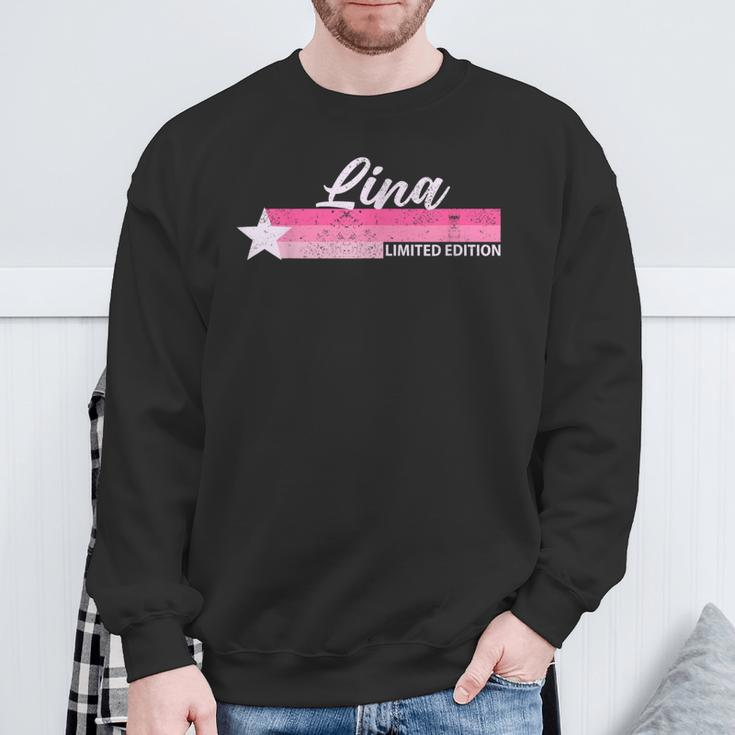 Rosaintage Lina Name Retro Für Mädchen Sweatshirt Geschenke für alte Männer