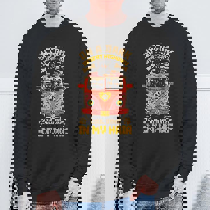 Rottweiler Artwork Painting Desert Highway Sweatshirt Gifts for Old Men