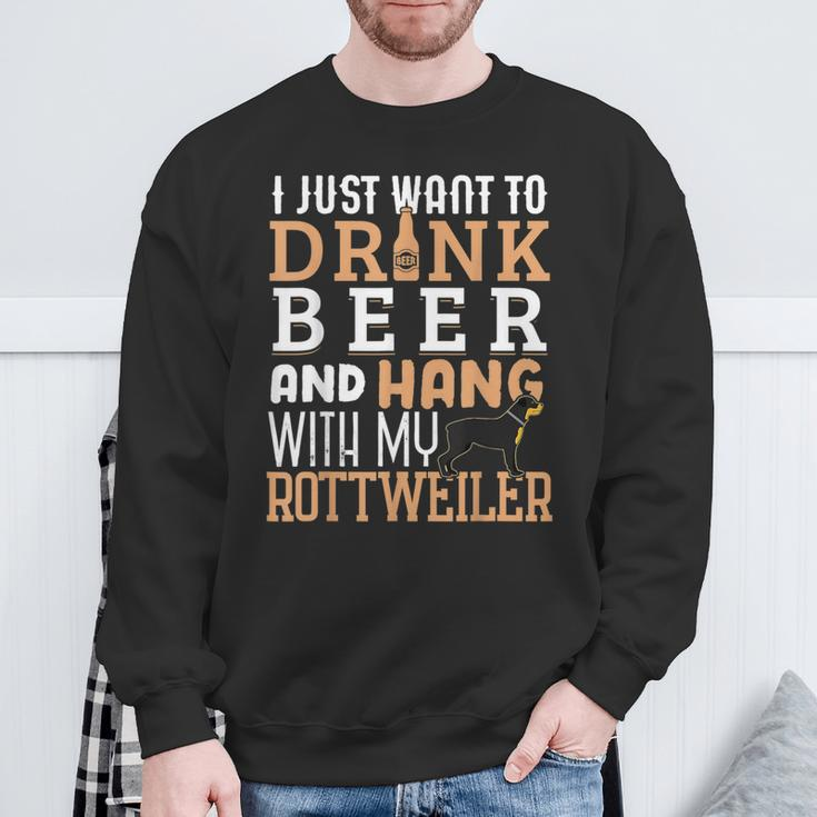 Rottweiler Dad Father's Day Rottie Dog Beer Sweatshirt Gifts for Old Men