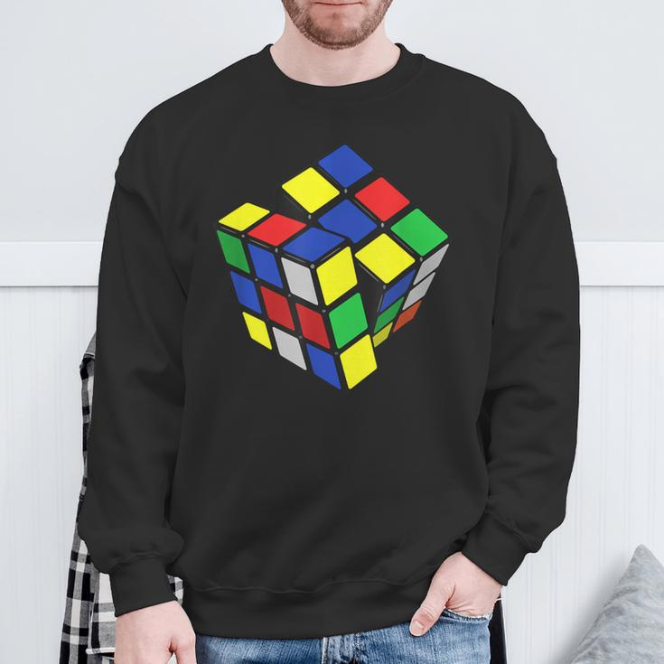 Rubik Cube Zauber Würfel Geschenk Jung Alt Nerd Retro Sweatshirt Geschenke für alte Männer