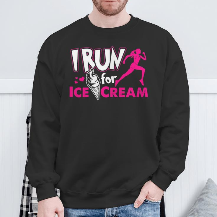 I Run For Ice Cream Sweatshirt Gifts for Old Men