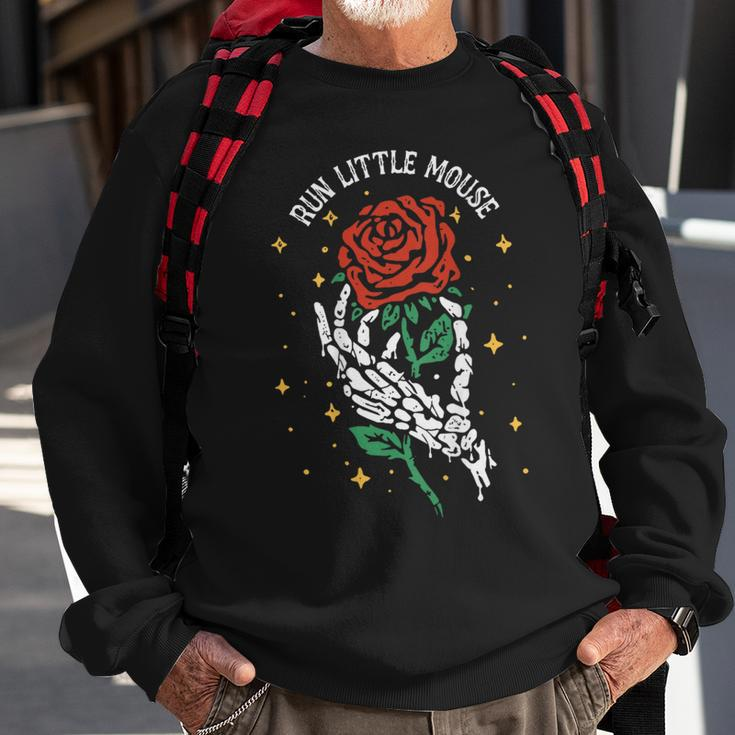 Run Little Mouse On Back Sweatshirt Gifts for Old Men