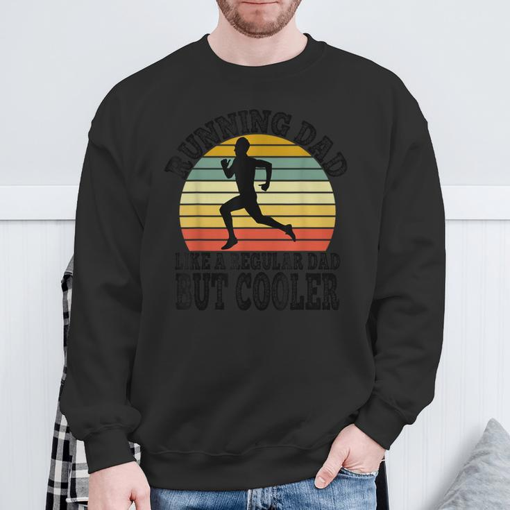 Running Dad Marathon Runner Father's Day Vintage Sweatshirt Gifts for Old Men