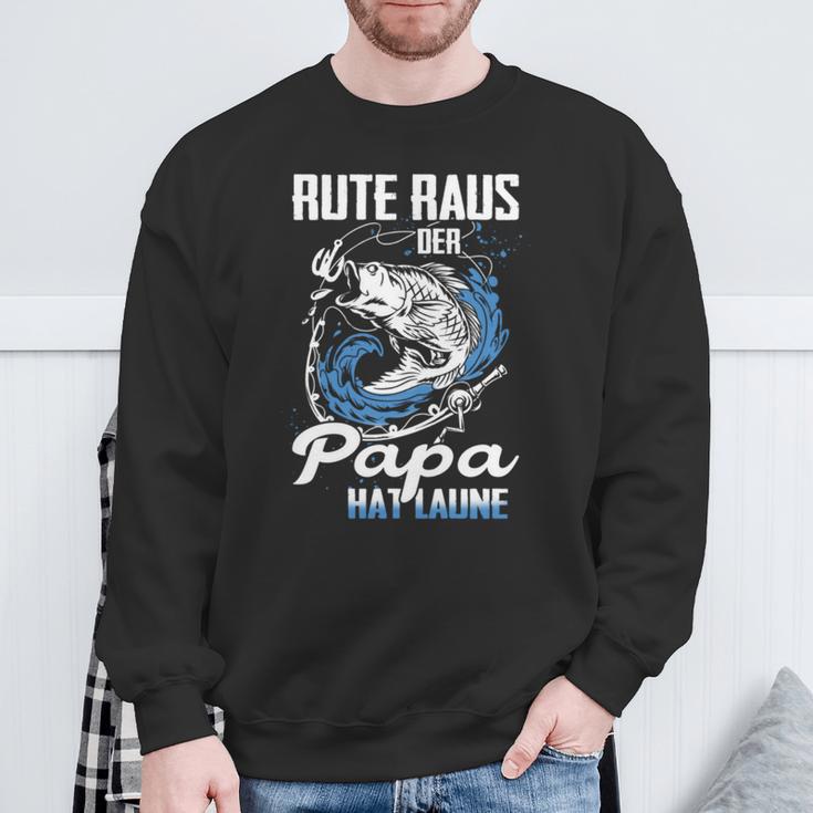 Rute Raus Der Papa Hat Laune Fischer Sweatshirt Geschenke für alte Männer