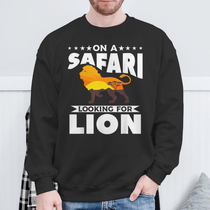 On A Safari Looking For Lion Family Vacation Sweatshirt Gifts for Old Men