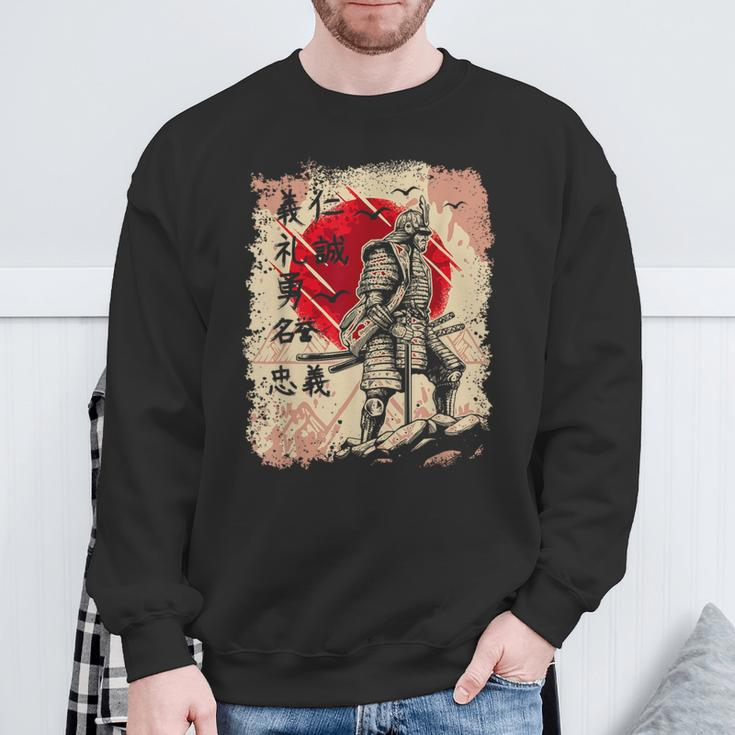 Samurai Japanese Warrior Bushido Code Swordsman Vintage Sweatshirt Gifts for Old Men