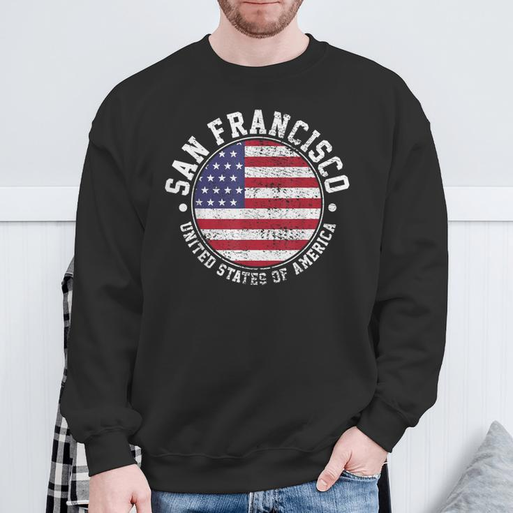 San Francisco USA-Flaggen-Design Schwarz Sweatshirt, Städteliebe Mode Geschenke für alte Männer