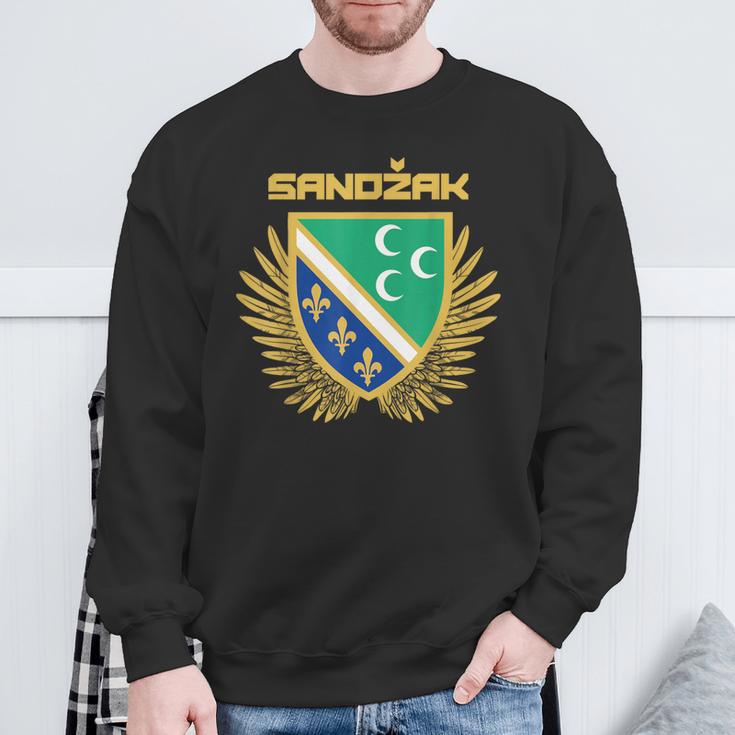 Sandzak Sandzaklija Novi Pazar Flag Sweatshirt Geschenke für alte Männer