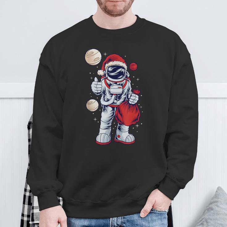 Santa Astronaut Christmas For Space Lovers Sweatshirt Gifts for Old Men