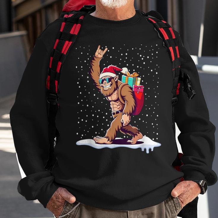 Santa Bigfoot Christmas Rock Style Sasquatch Believe Sweatshirt Gifts for Old Men