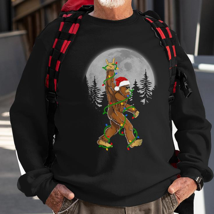 Santa Bigfoot Christmas Sasquatch Rock Roll Believe Pajamas Sweatshirt Gifts for Old Men