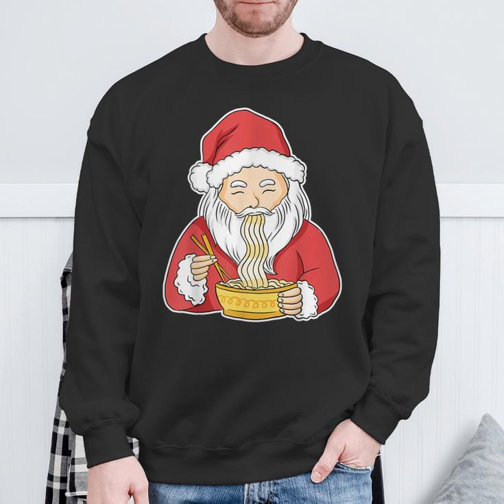 Santa Eating Ramen Christmas Pajama Cool Japanese Food X-Mas Sweatshirt Gifts for Old Men