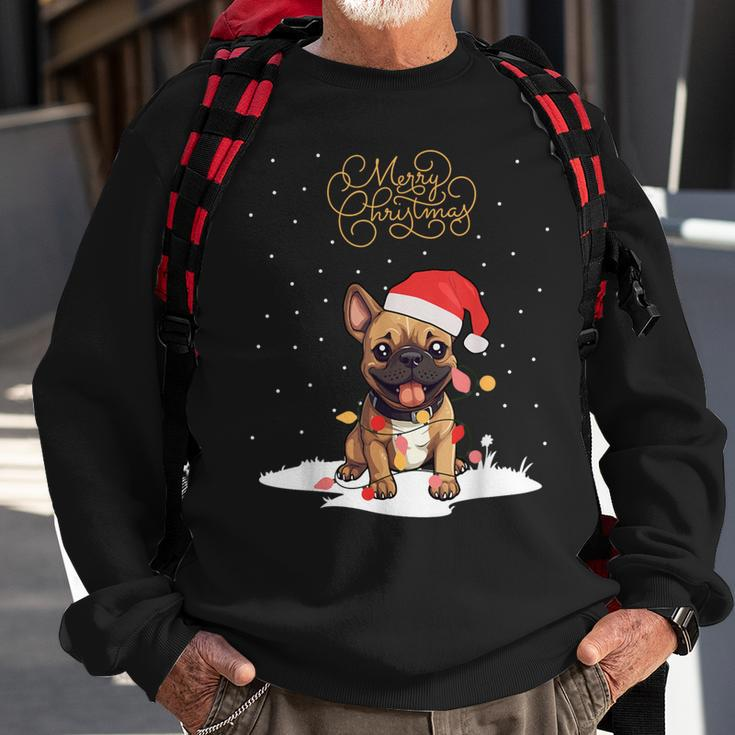 Santa Xmas Frenchie Merry Christmas French Bulldog Puppy Sweatshirt Gifts for Old Men