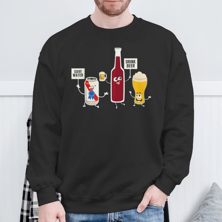 Save Water Drink Beer Drinking Oktoberfest Alcohol Sweatshirt Gifts for Old Men