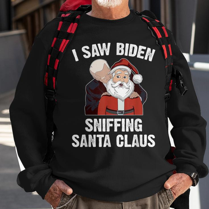 I Saw Biden Sniffing Santa Claus Joe Biden Sweatshirt Gifts for Old Men