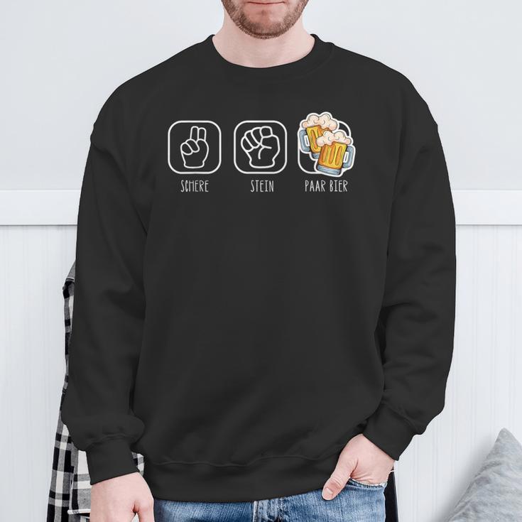 Schere Stein Paar Bier Papier Spiel Saufen Lustig Sweatshirt Geschenke für alte Männer