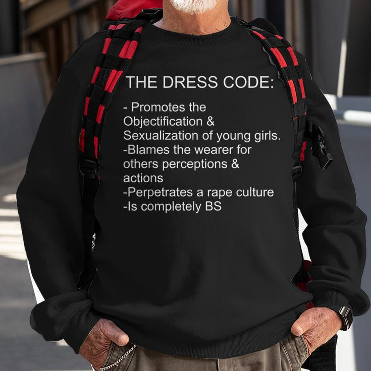 School Dress Code Protest Sweatshirt Gifts for Old Men