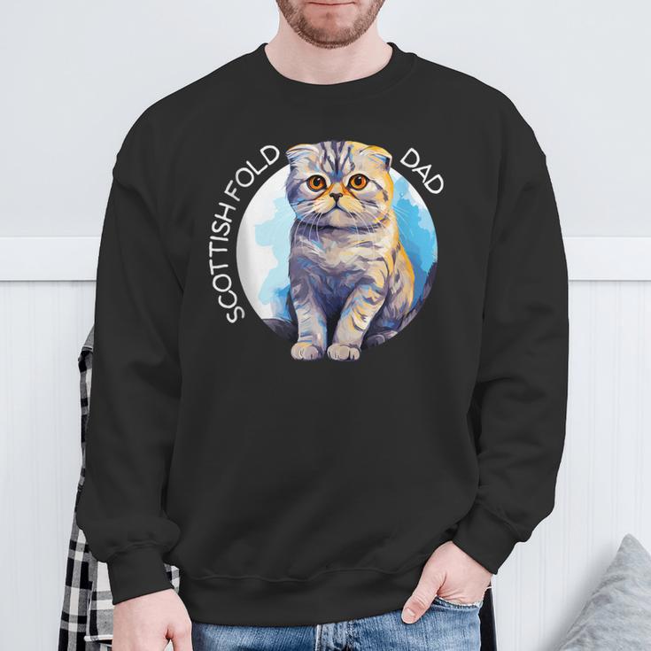 Scottish Fold Katzen Papa Cat Dad Daddy Haustier Freund Sweatshirt Geschenke für alte Männer