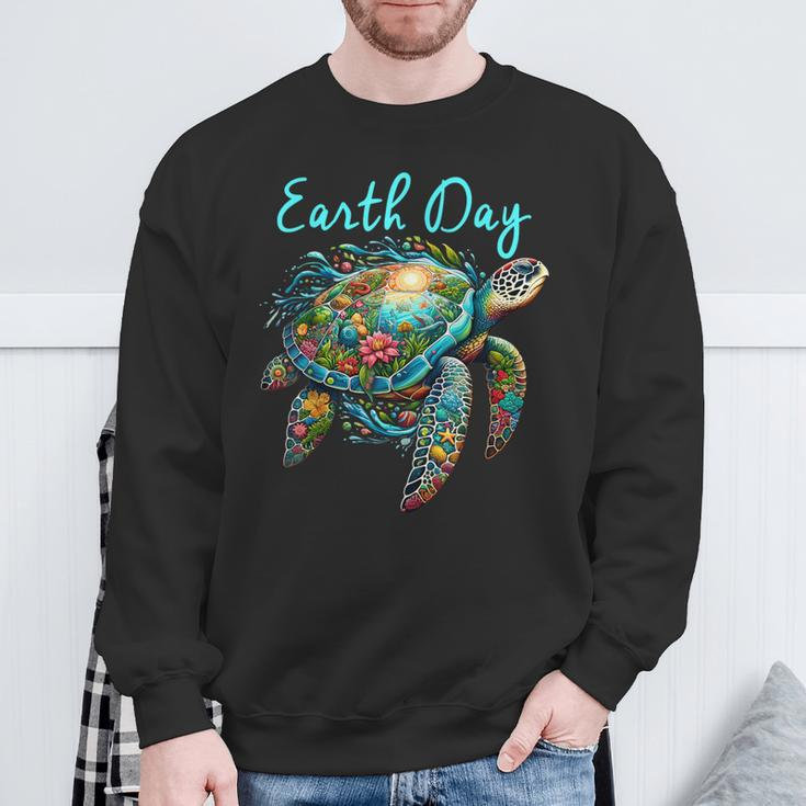 Sea Turtle Earth Day Save The Earth Sweatshirt Gifts for Old Men