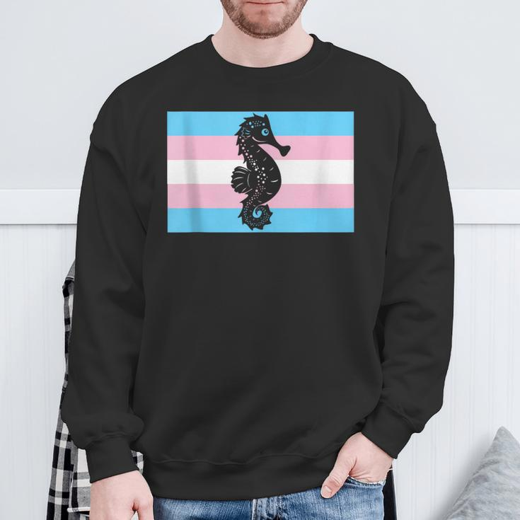 Seahorse Dad Pregnant Trans Man Sweatshirt Gifts for Old Men
