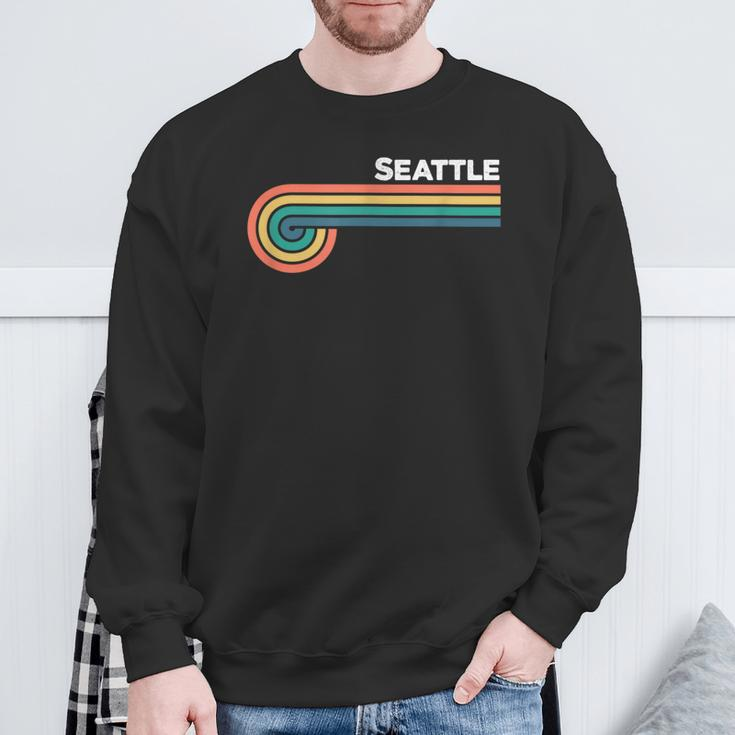 Seattle Retro Style Hometown Pride Sweatshirt Gifts for Old Men