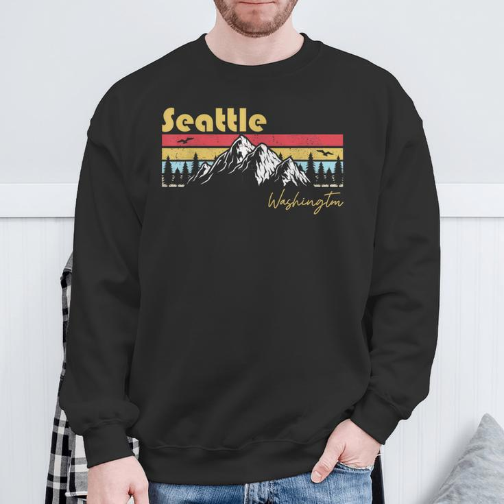 Seattle Washington Roots Hometown Vintage Home State Pride Sweatshirt Gifts for Old Men