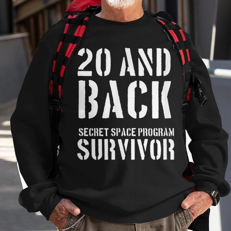 Secret Space Program Military Font 20 And Back Survivor Sweatshirt Gifts for Old Men