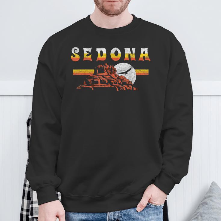 Sedona Arizona Vintage Distressed Bell Rock Hiking Retro Sweatshirt Gifts for Old Men