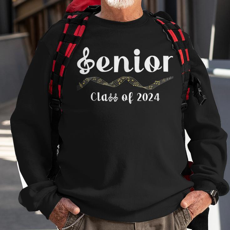 Senior 24 Band Orchestra Choir Class Of 2024 Music Notes Sweatshirt Gifts for Old Men