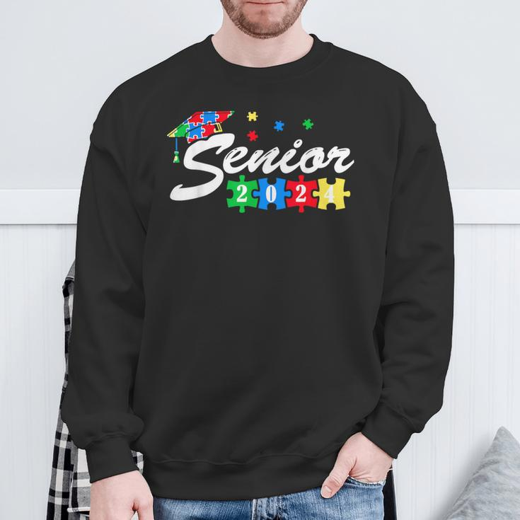 Senior Autism Graduate 2024 For Autistic Ns Graduation Sweatshirt Gifts for Old Men