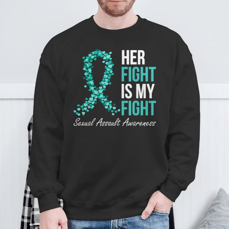 Sexual Assault Awareness Month I Wear Teal Ribbon Support Sweatshirt Gifts for Old Men