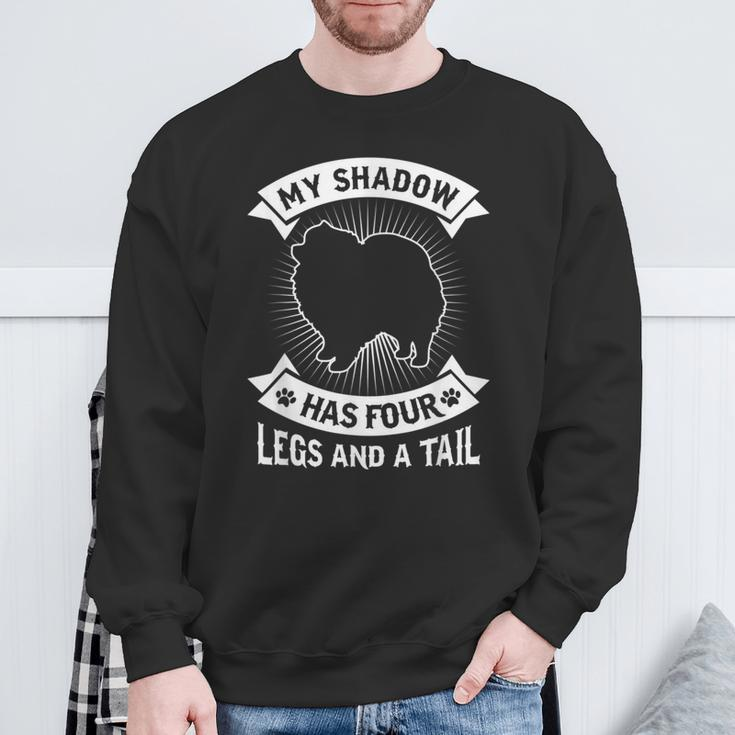 My Shadow Has 4 Legs And A Tail Pomeranian Spitz Dog Sweatshirt Gifts for Old Men