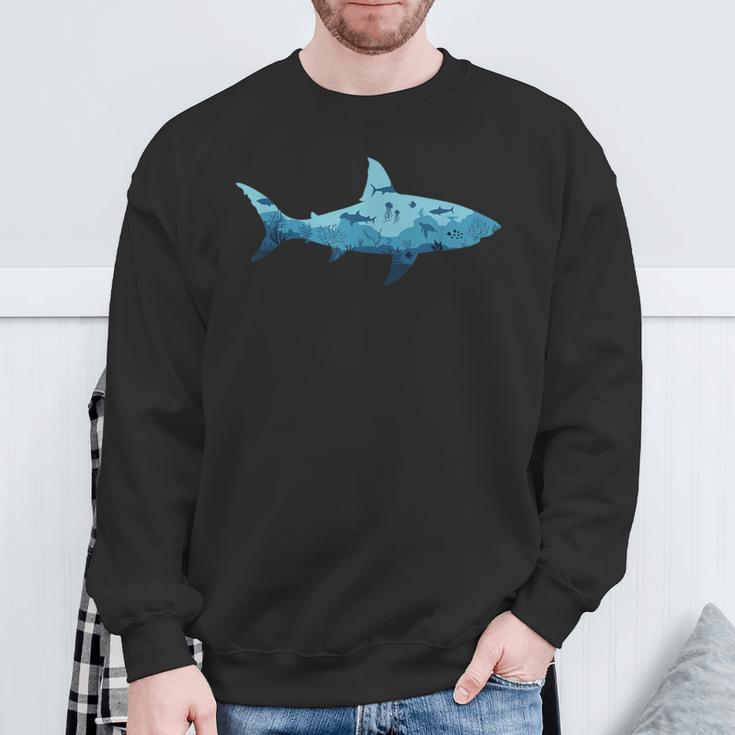 Shark Underwater Life Ocean Underwater World Sweatshirt Geschenke für alte Männer