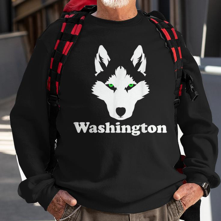 Siberian Huskies Dog Owner State Washington Husky Sweatshirt Gifts for Old Men
