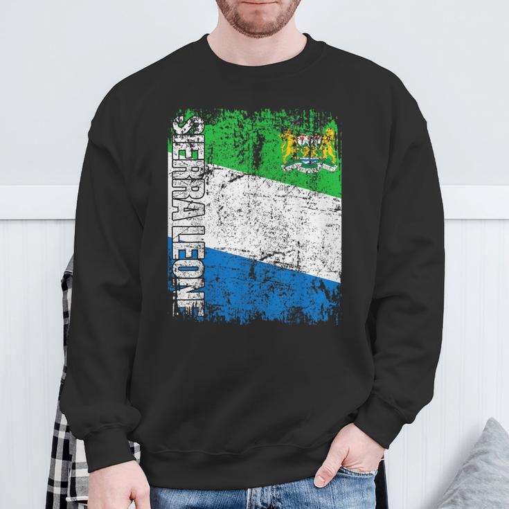 Sierra Leone Flag Vintage Distressed Sierra Leone Sweatshirt Gifts for Old Men