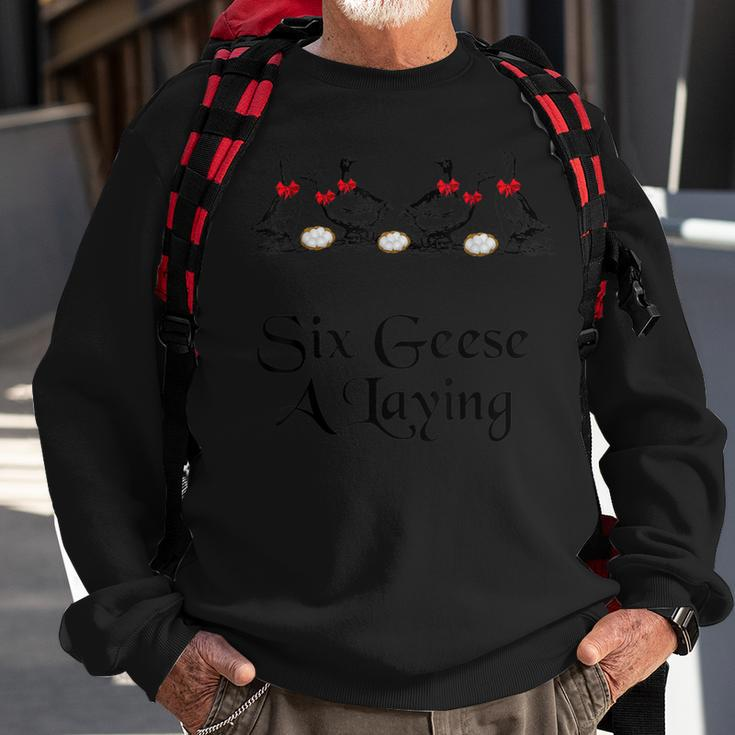 Six Geese A Laying Christmas Sweatshirt Gifts for Old Men