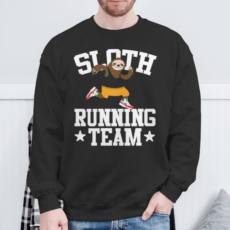 Sloth Running Team Running Sweatshirt Gifts for Old Men
