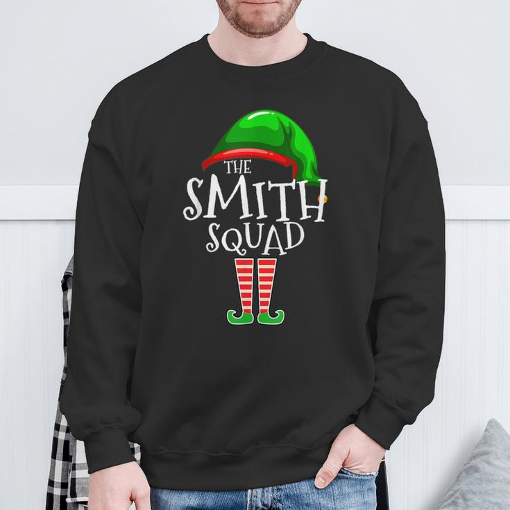 Smith Squad Elf Group Matching Family Name Christmas Sweatshirt Gifts for Old Men