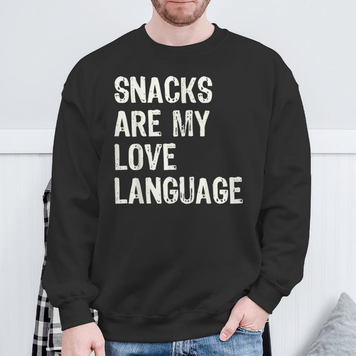 Snacks Are My Love Language Valentines Day Toddler Sweatshirt Gifts for Old Men
