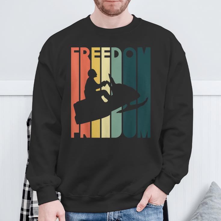 Snow Rider Snowmobile Snowmobiling Freedom Snocross Sweatshirt Gifts for Old Men