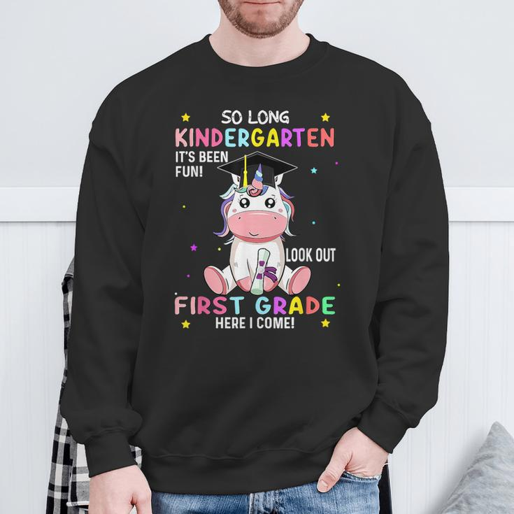 So Long Kindergarten Graduation Class 2024 Unicorn Girls Sweatshirt Gifts for Old Men