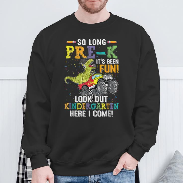 So Long Pre-K Kindergarten Here I Come Dinosaur Graduation Sweatshirt Gifts for Old Men