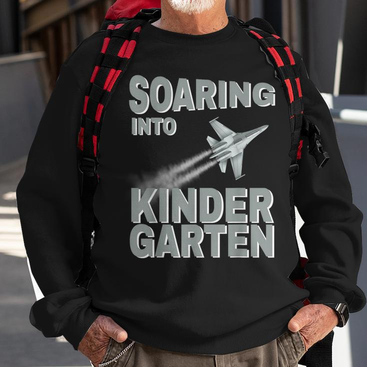 Soaring Into Kindergarten Back To School Jet Military Family Sweatshirt Gifts for Old Men