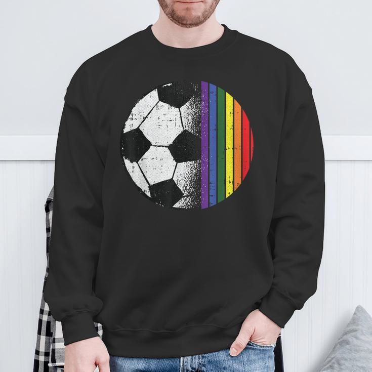 Soccer Ball Lgbt-Q Gay Pride Flag Sport Fan Player Ally Sweatshirt Gifts for Old Men